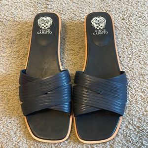 Vince Camuto Black Leather Ydelle Sandals